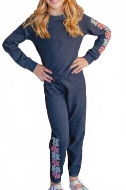 NEW PAPER FLOWER ho ho ho pant in navy